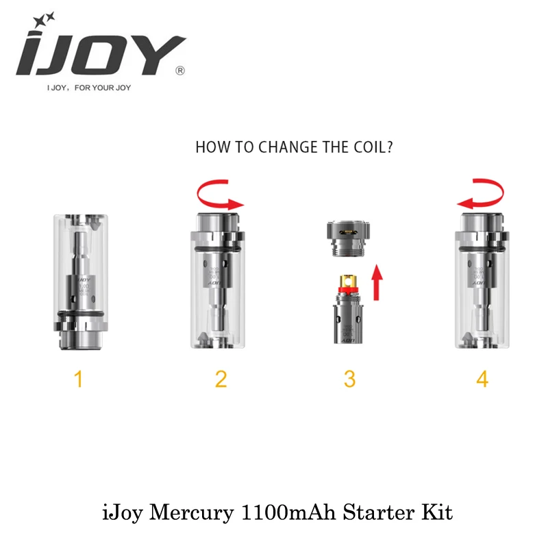 Электронная сигарета iJoy Mercury 1100mAh стартовый комплект 12 Вт Выход 2 мл емкость с