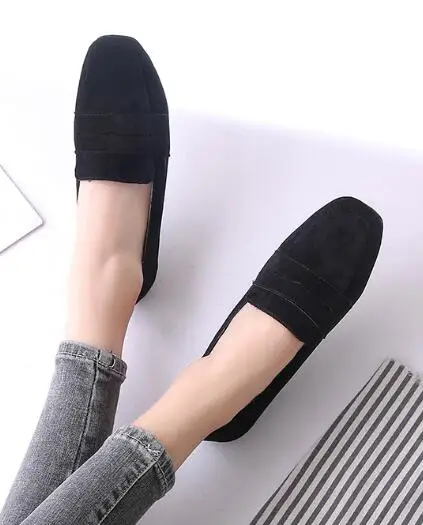 black with plush Классическая женская обувь на плоской подошве; zapatos mujer; женская обувь из плюша для работы; зимние теплые лоферы; дизайнерская женская обувь без шнуровки - Цвет: black with plush