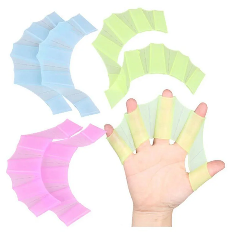 2Pcs Silicone Swim Gear Fins Hand Webbed Flippers Training Diving Gloves Web for Women Men Kids Surfing Water | Спорт и развлечения