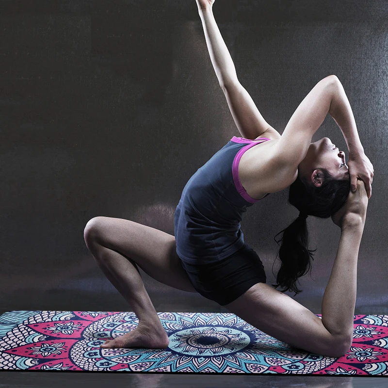 

New Printed Yoga Mats Widen 4mm Blanket Beginners Mat Ultrathin Natural Rubber Suede Yoga Mat