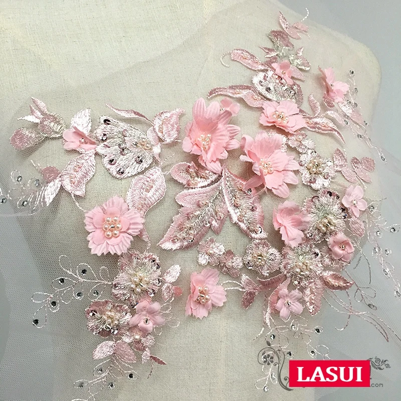 Новинка 0440 36 5*30 см = 1 шт. свадебное/вечернее платье LASUI 2019 сделай сам розовое синее