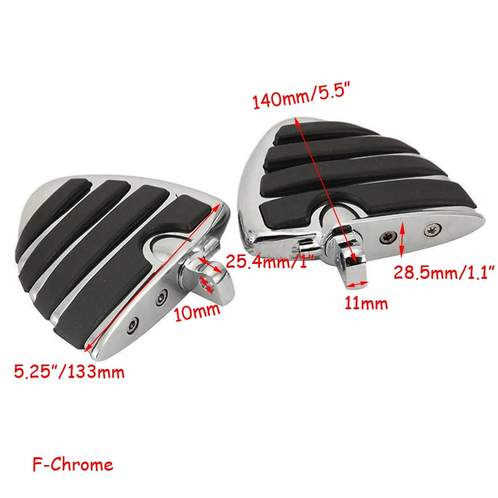 F-Chrome Подножка для ног мотоцикла, подножка для ног, подножка для пола, шоссе для Harley Iron XL 883 1200, Touring Custom Dyna Softail Honda 10 мм - Цвет: F-Chrome