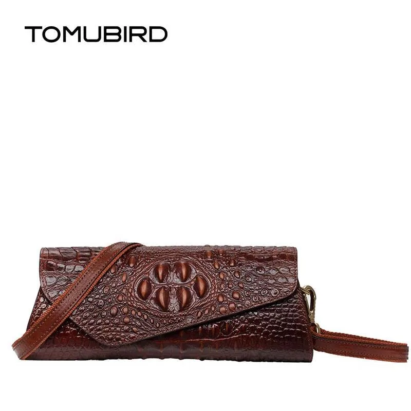 Сумка-мессенджер TOMUBIRD из натуральной кожи крокодила с тиснением | Багаж и сумки