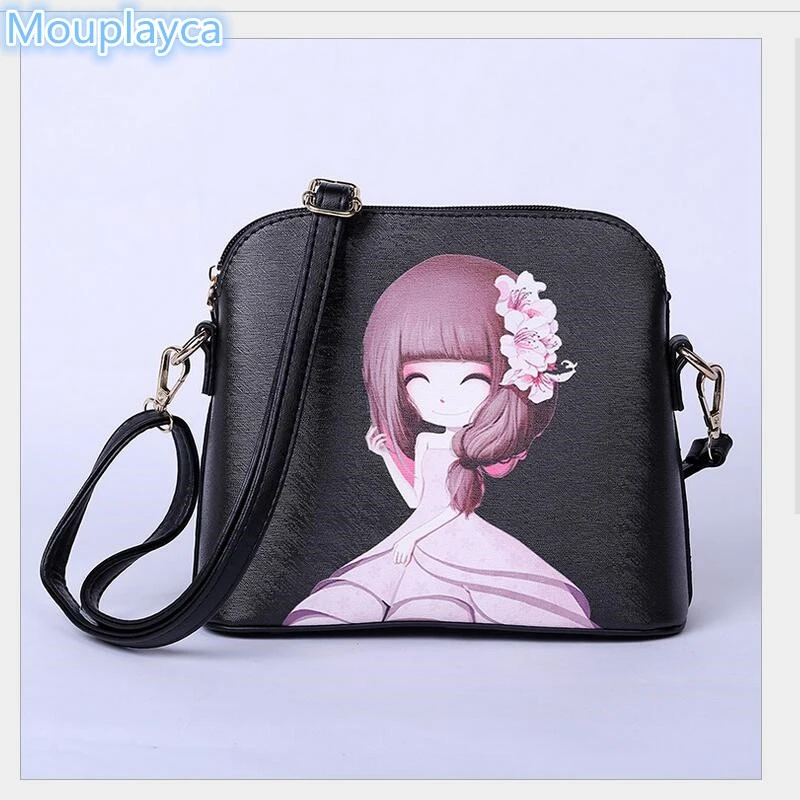 Ретро LA PU мухерес вестник мешки nuevos bolsos де лас Мультфильм печати печатные mochila bolso