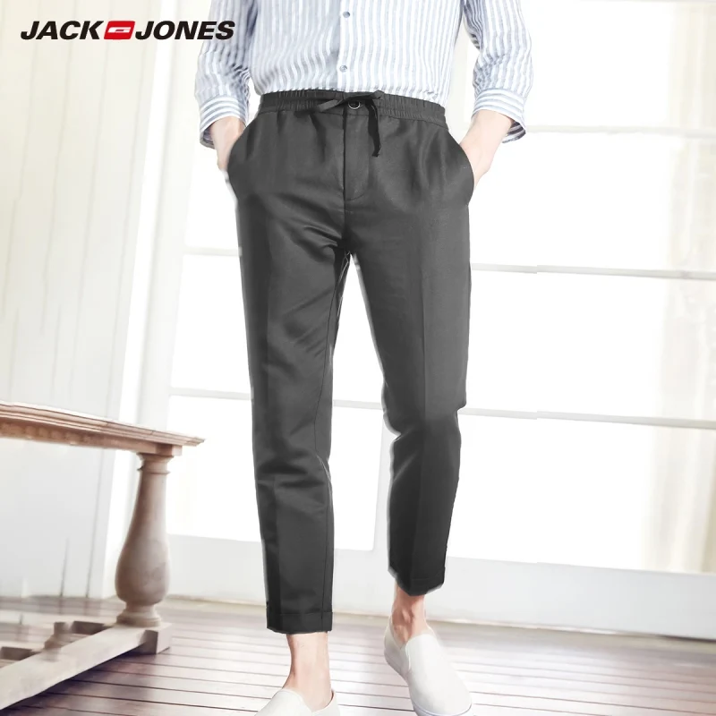 JackJones мужские облегающие укороченные брюки из льна и хлопка повседневные длиной