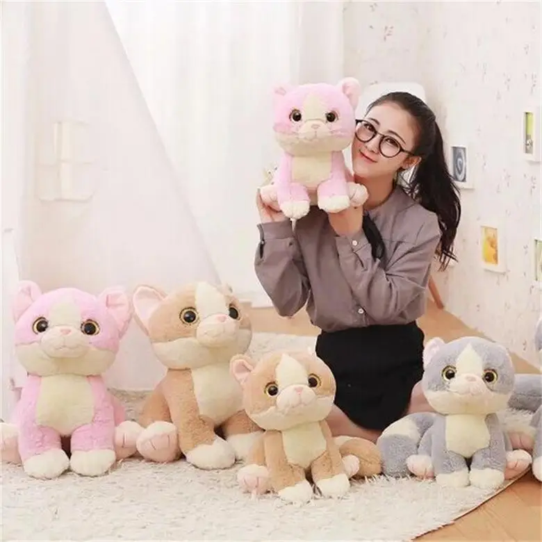 Новая Милая мультяшная кошка с длинным хвостом плюшевая игрушка милые большие