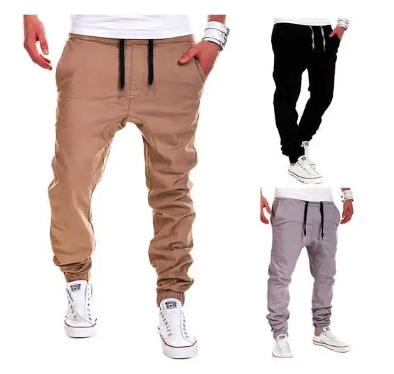 Мужские облегающие прямые брюки модные однотонные 2017 | Мужская одежда