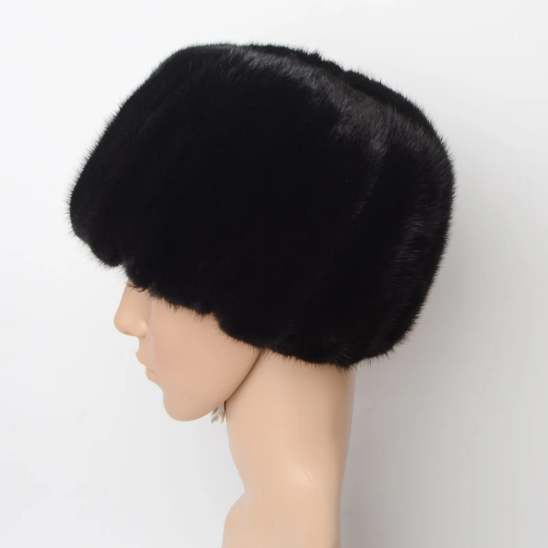 Wucifo 2019 100% Natural mink fur hat men New Fashion Men's Real Mink Fur Cap Winter Warm Top Hat Headgear Beanie Beret | Аксессуары