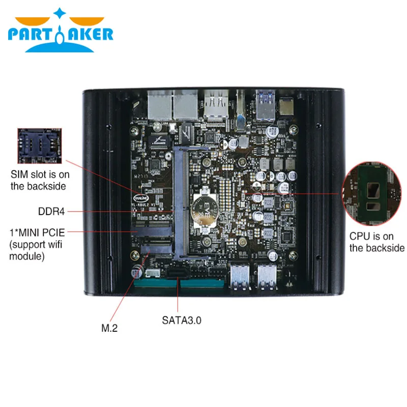 Intel Core i5 7200U Skylake Mini PC Linux Micro компьютер Win10 HTPC TV Box Dual Lan 2 COM|dual lan|linux micro computercore 6200u |