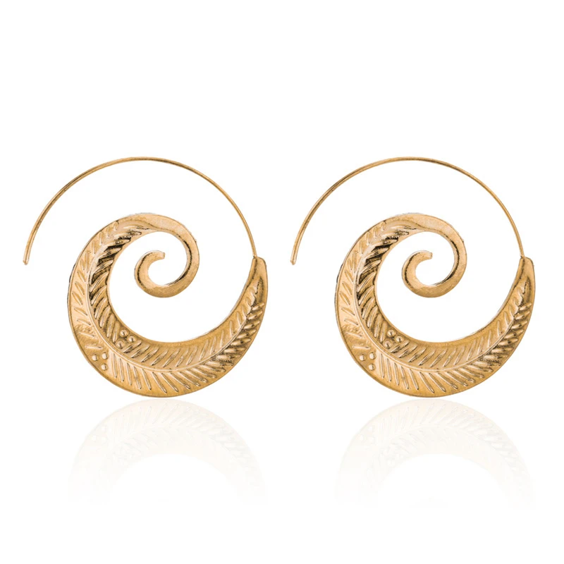 Спиральный обруч серьги для женщин и девочек Винтажные серьги|Серьги-подвески| |