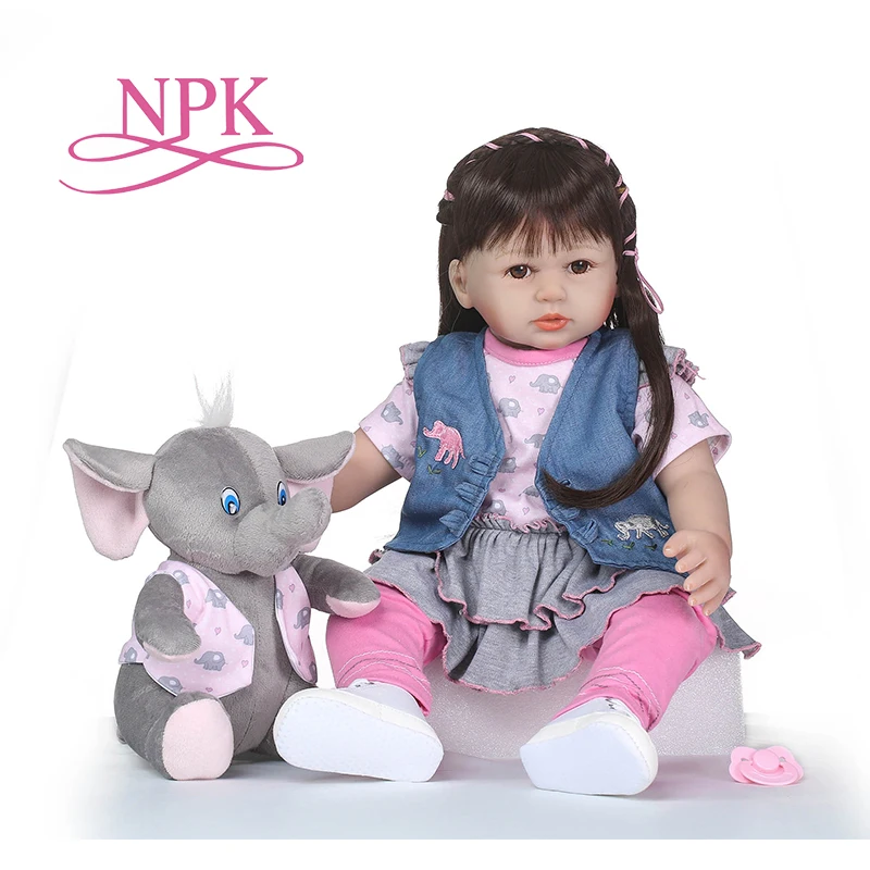 NPK Boneca Reborn 22 дюйма мягкие силиконовые виниловые куклы Baby Doll реалистичные для
