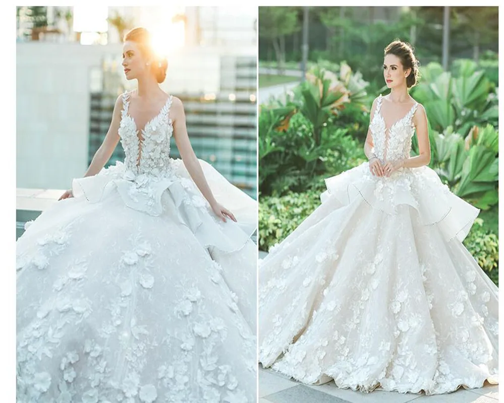 Урожай Голубой Свадебное Платье 2017 Scoop Шеи Танк Цветы Кружева Vestido Де Noiva На Заказ