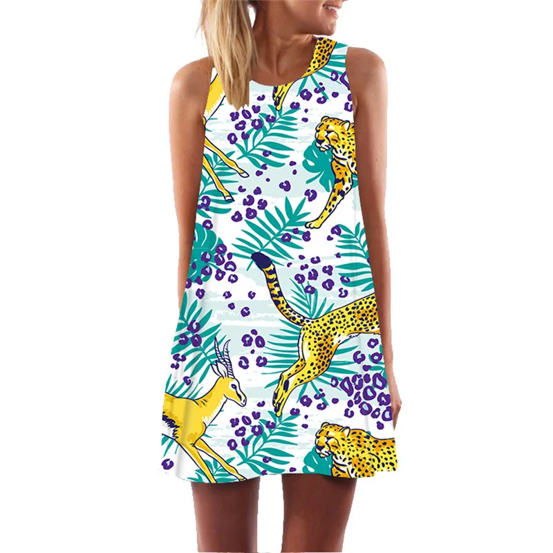 Эффектное гиппокамп Морская звезда летнее платье 2019 размера плюс женские