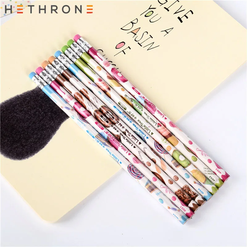 Hethrone 12 шт. пончик простой пастельный набор карандашей Студенческие карандаши для школы милый канцелярский карандаш для письма и рисования набор канцелярских принадлежностей
