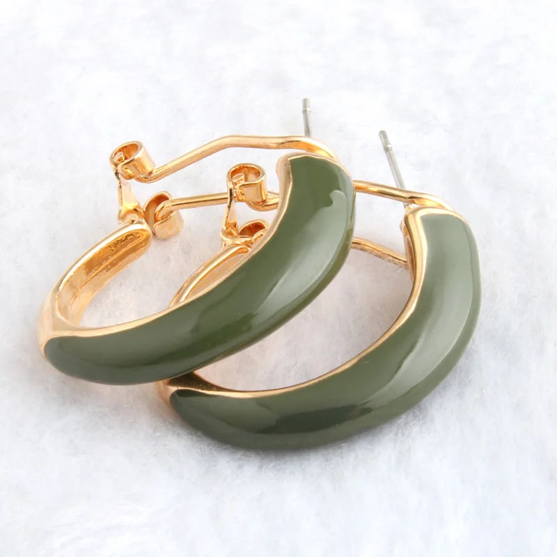 6 Army green Висячие большие серьги, кольцо, висячие серьги из цинкового сплава, капельное масло, большие длинные серьги с принтом, леопардовые серьги, подарок на Рождество - Окраска металла: 6 Army green