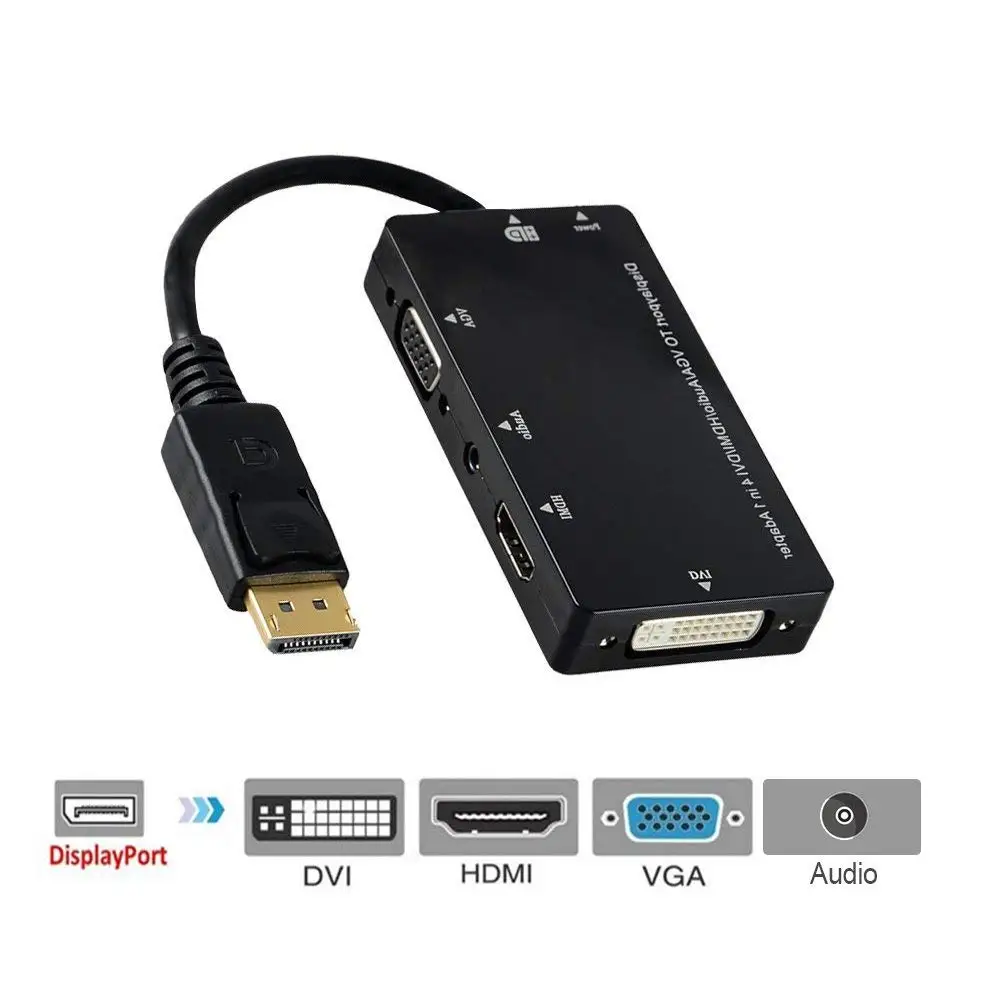 Displayport DP папа к DVI HDMI VGA Аудио Женский адаптер Дисплей порт кабель конвертер для