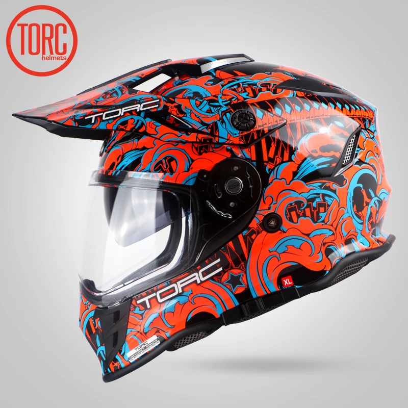 TORC Новое поступление мотоциклетный шлем на все лицо для мотобайка Casco