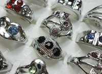 150pcs new wholesale jewelry ring lots good rhinestone silver plated rings alloy rings free shipping rl012