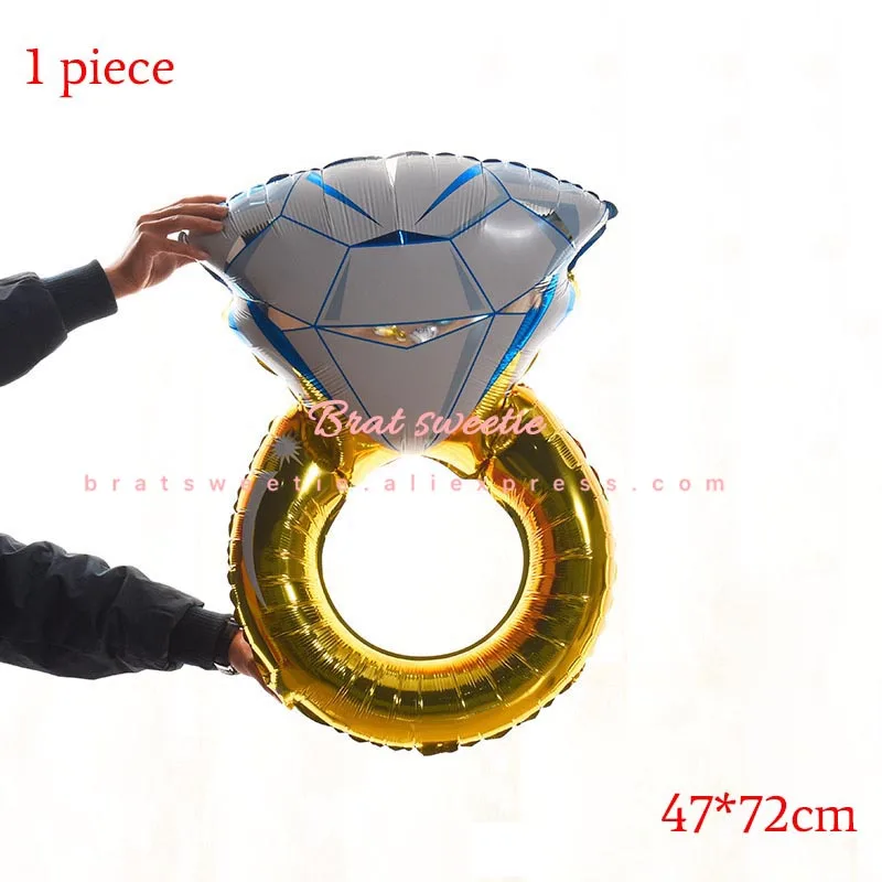 1pc diamond ring Металлическая Серебряная одноразовая посуда бумажные соломинки тарелки Свадебные Рождественские украшения на день рождения принадлежности для взрослых - Цвет: 1pc diamond ring