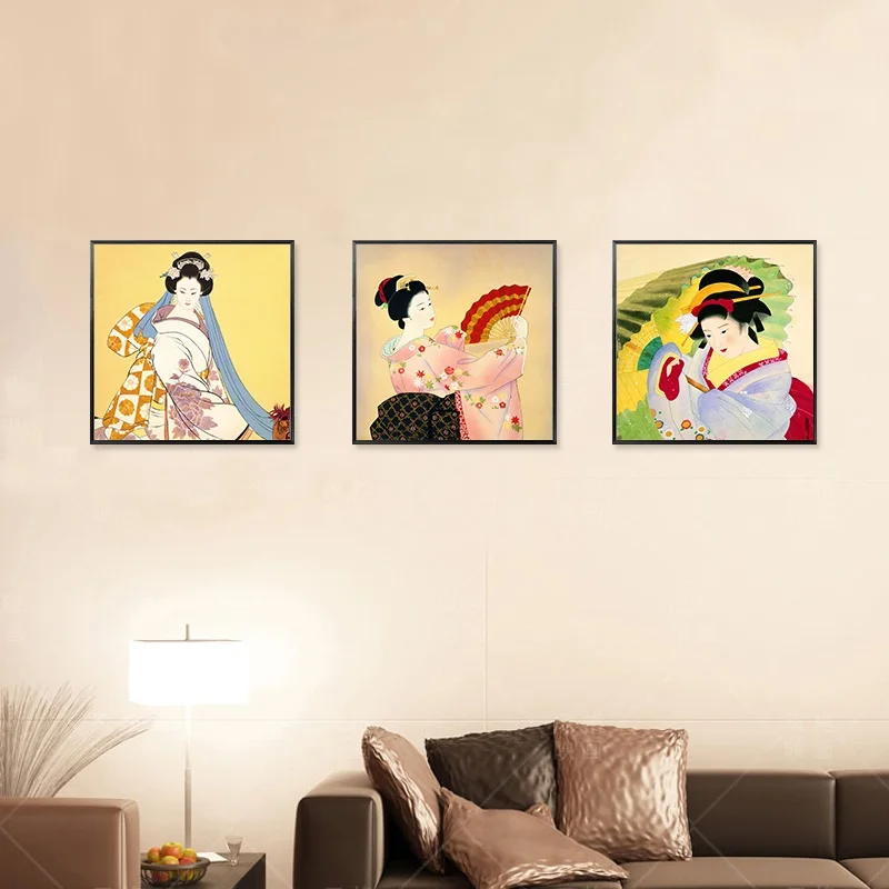 Традиционная японская картина для женщин Классический Ретро Декор гостиной