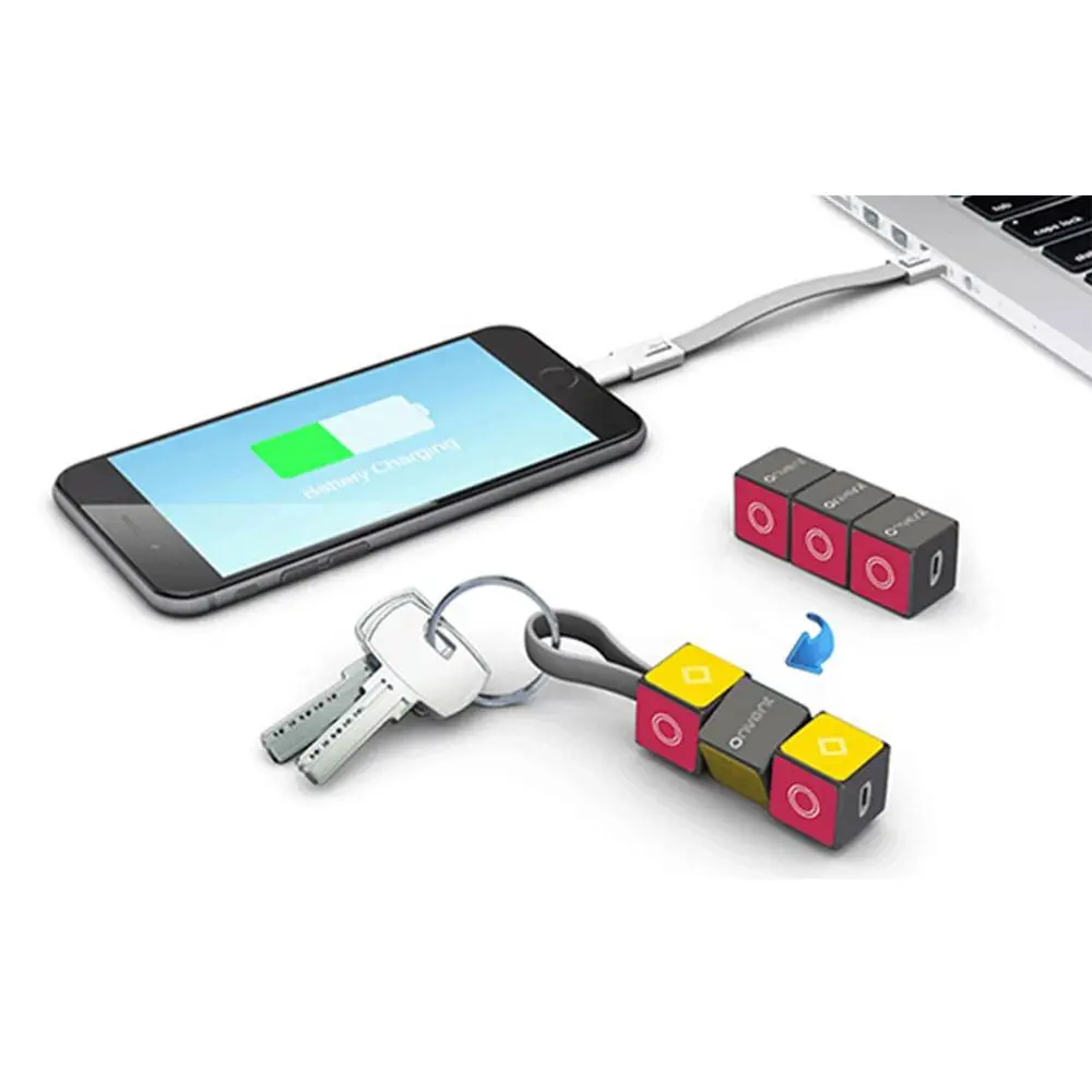 Чудо брелок Cube Micro USB кабель адаптер для iPhone iPad Android Type C 3 в 1 портативный зарядки
