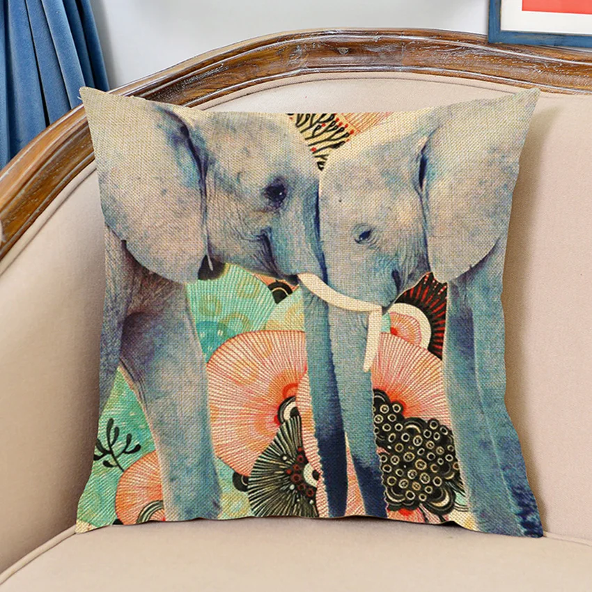 Вода Цвет Живопись слон диван пледы декоративные подушки украшения для дома