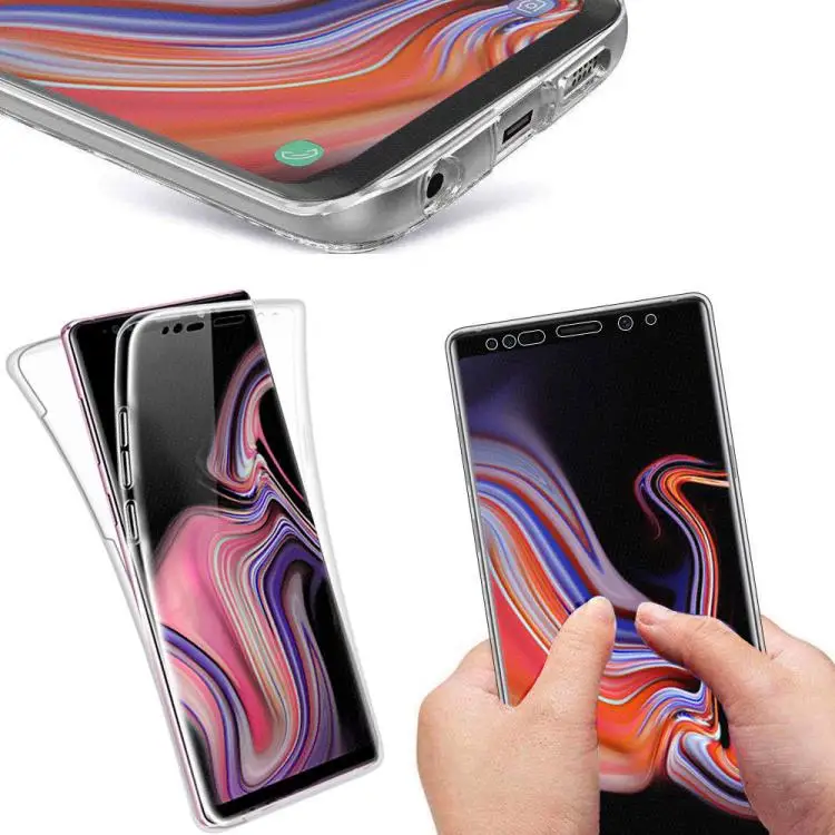 360 градусов полный корпус мягкий прозрачный чехол для телефона samsung Galaxy A50 A30 M10 A7 A6