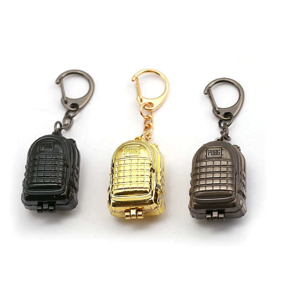 Julies Game Playerunknown Battlegrounds Keychain PUBG Mini Key Ring Level 3 Backpack Key Holder Open Men Chaveiro