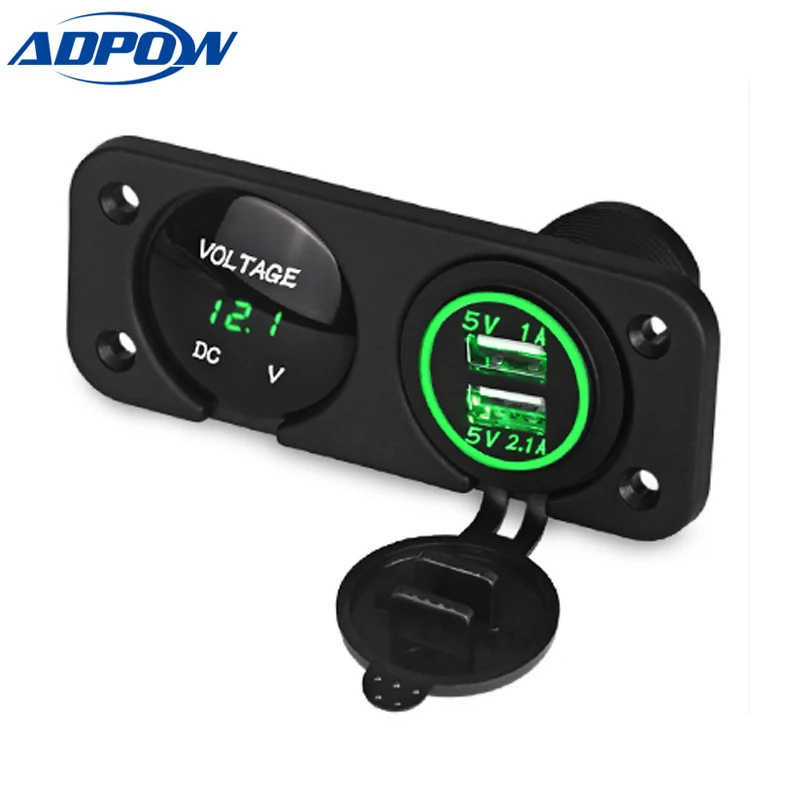 

Car Charger Dual USB Cigarette Lighter Socket Splitter 12V Charger Voltmeter Power Adapter Outlet Accessories For iPad Phone GPS