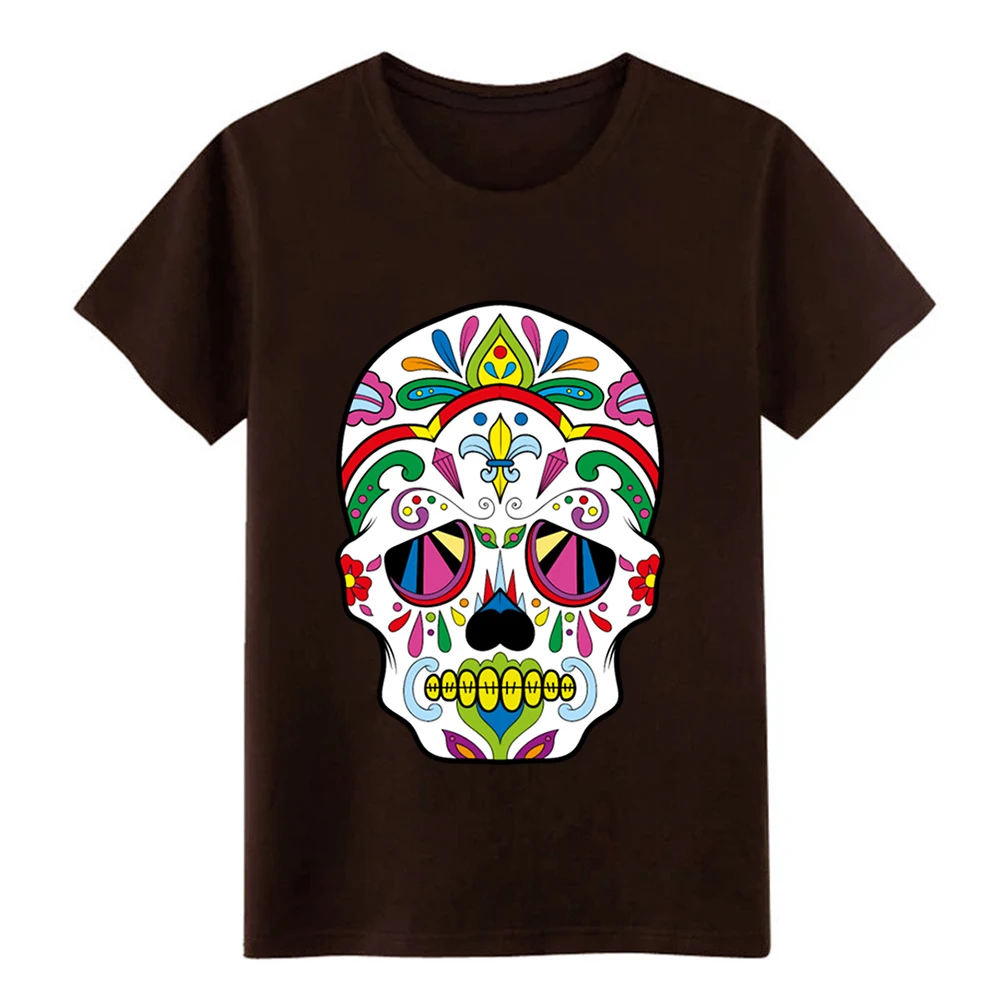 Мужская футболка Sugar Skull с принтом короткий рукав вырез лодочкой строгий крой