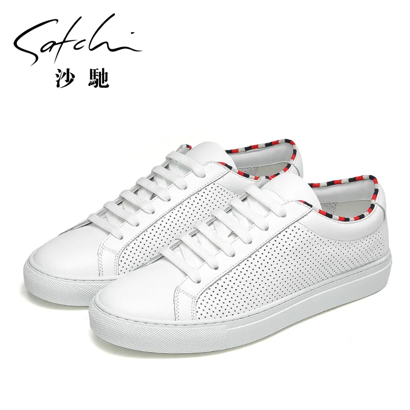 Breathable Full Grain Leather Lace-Up Casual Shoes Men With Rubbery Sole | Обувь