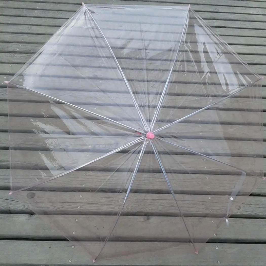 Полуавтоматический зонт унисекс с длинной ручкой прямой прозрачный прозрачным