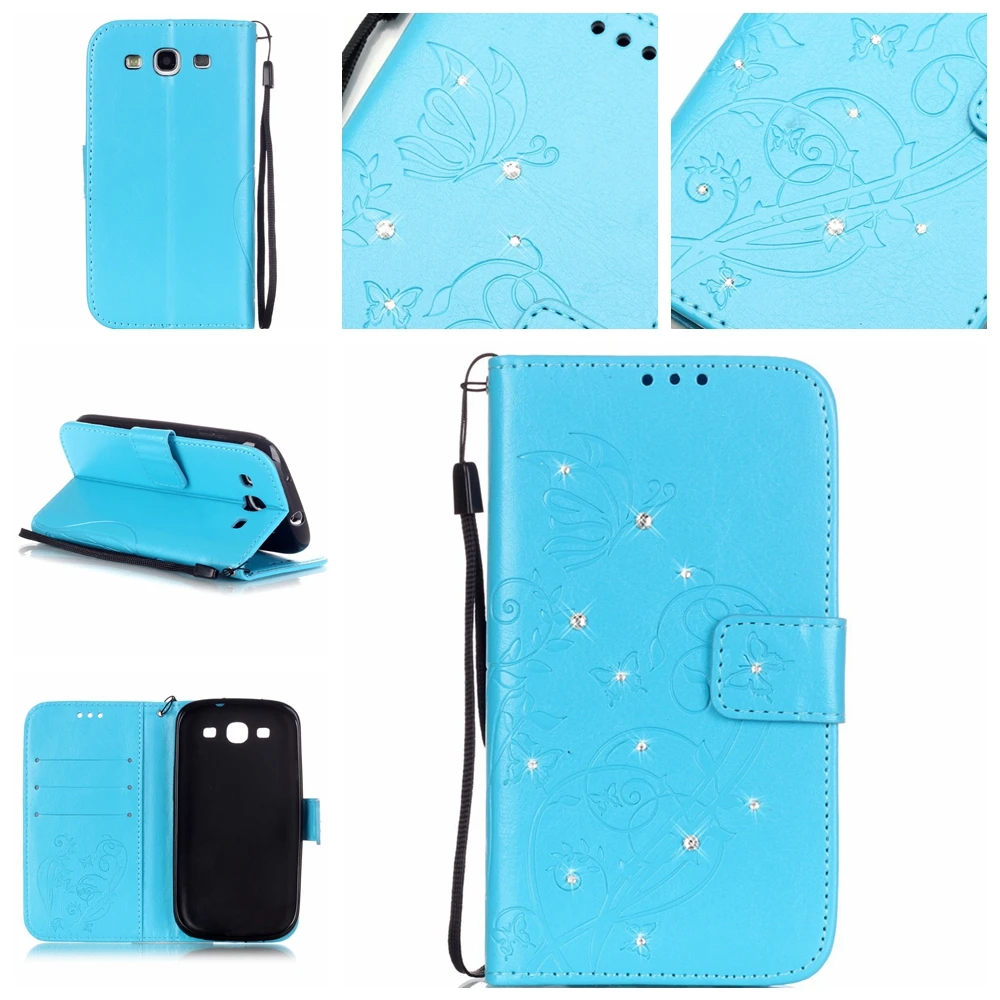 Для Samsung S3 S4 S5 мини-чехол с откидной крышкой бумажником бабочкой и цветком