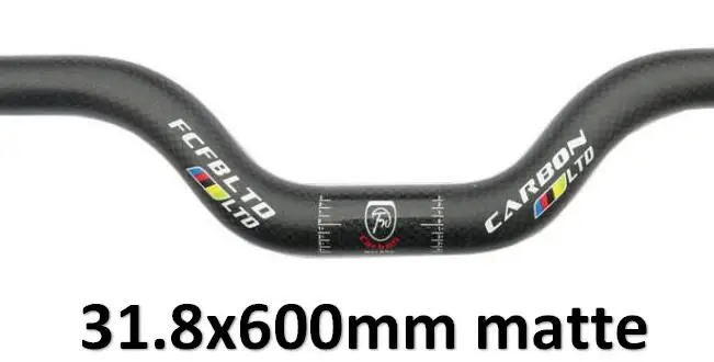 matte FCFB матовый углеродный руль rise 50 мм BMX горный MTB велосипед велосипедные ручки части 25,4/31,8*380- 740 мм - Цвет: matte