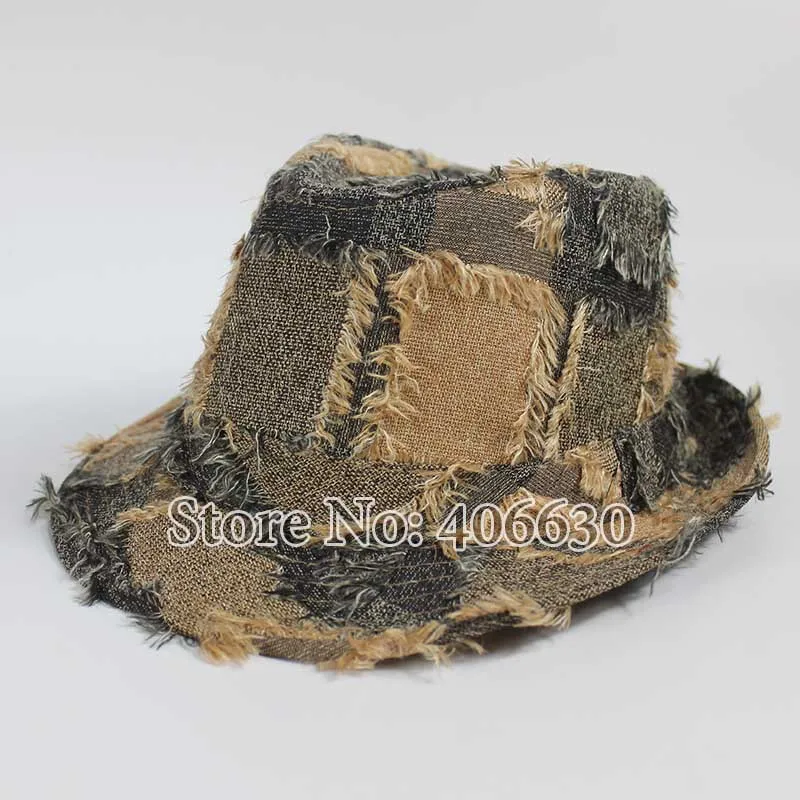 khaki Модные хлопковые фетровые шляпы для мужчин Chapeu Masculino Панама джазовая, шляпа женские Гангстерские Шляпы MEDB017 - Цвет: khaki