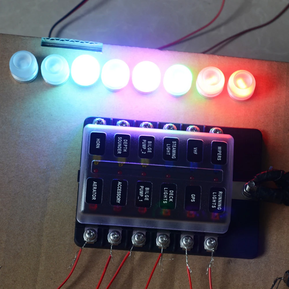 WUPP 12 Way Blade предохранитель коробка держатель 12 в 24 В для автомобиля лодки морской караван Трайк-автомобиль предохранители с светодиодный Предупреждение ющий светильник