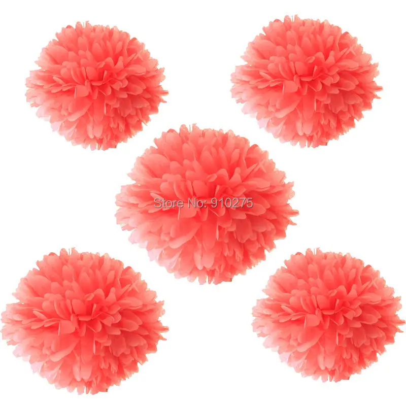 18 шт. смешанные цвета: коралловый розовый белый бумажные помпоны цветок шар для