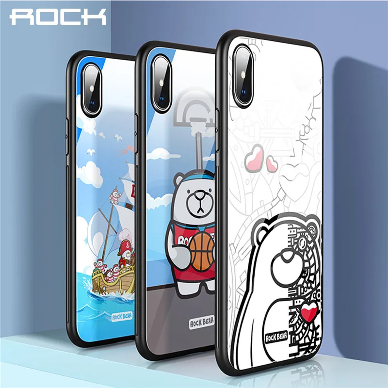 Защитный чехол для iPhone X/xs/xr/xs max ROCK из закаленного стекла 2018 5 8 6 1 дюйма тонкая