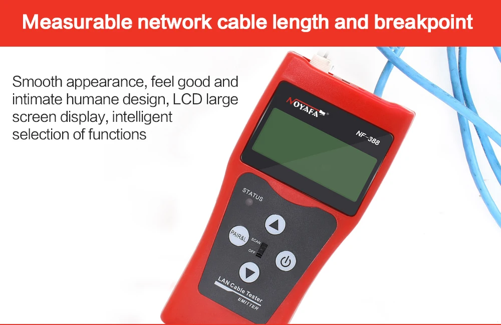 NOYAFA обжимные инструменты RJ11 RJ45 щипцы инструмент NF-388 Кабельный тестер Tectep телефонный провод Lan тестер трекер сети