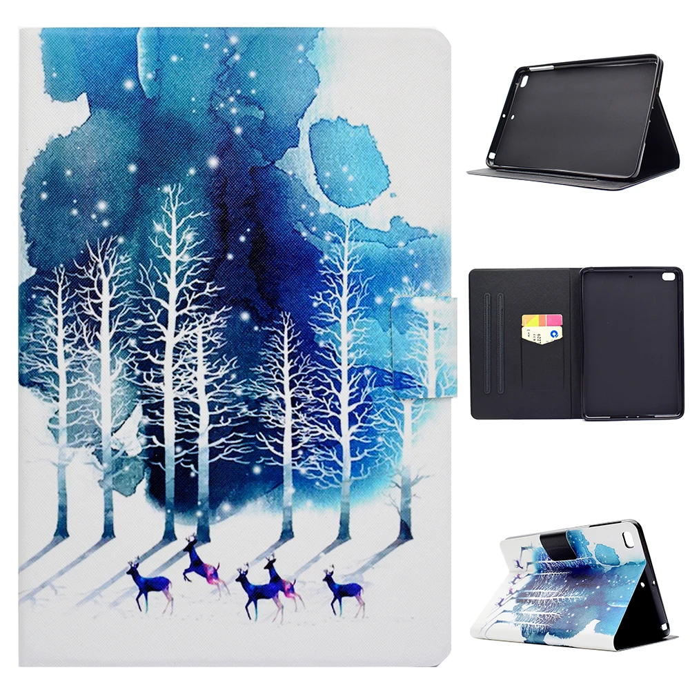 Мода рисунком с подставкой карманом для карт чехол для Apple iPad Mini 1/2/3/4 iPad mini4 mini5 чехол для кошек, собак, кроликов слона чехол coque para