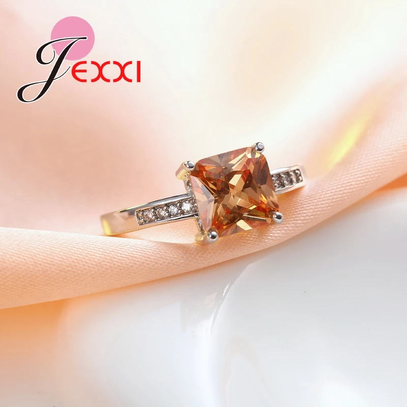 Женское кольцо из серебра 925 пробы с фианитами|crystal ring|ring jewelry925 sterling silver |