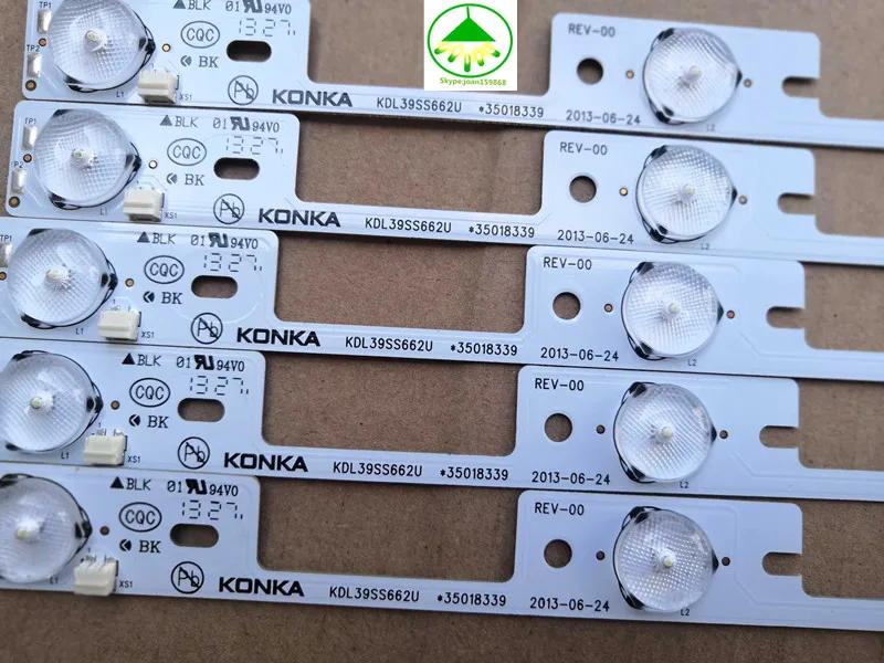 Светодиодная подсветка для KONKA KDL39SS662U 35018339/35018340 327 мм 4 светодиодный s( 1 светодиод 6