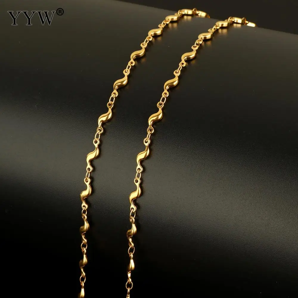 gold color plated 10 м 12x3,50x2 мм цепочка из нержавеющей стали Roll оптом Fit Поиск с пластик "песочные часы" ожерелья для мужчин браслет цепочка Diy ювелирных изделий - Цвет: gold color plated