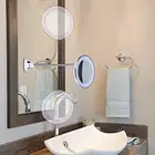 360 Поворотный Светодиодный 10X увеличительное зеркало Регулируемая Гибкая гусиная шея настенный Ванная комната зеркала