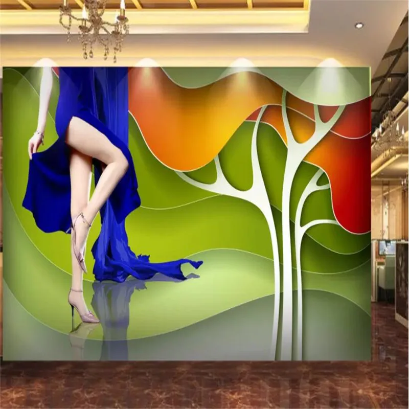 

Custom photo wallpaper 3D sexy beauty legs bedroom KTV bar background wall paper mural