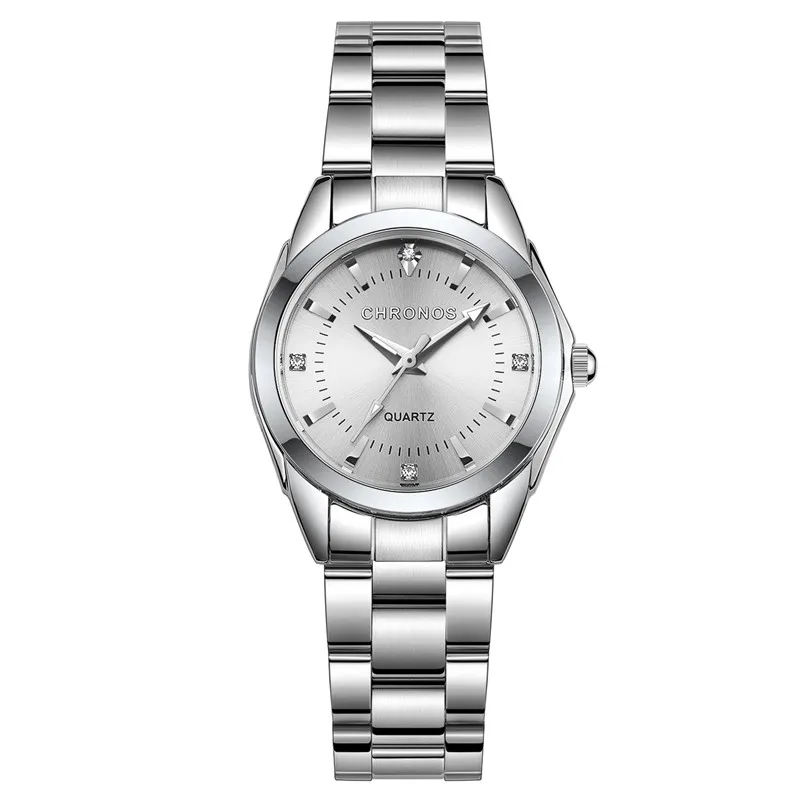 Silvery CHRONOS женские часы для отдыха Топ люксовый бренд кварцевые часы многоцветные на выбор модные деловые наручные часы женские часы - Цвет: Silvery