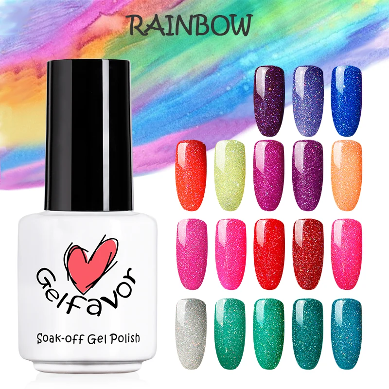 Гель лак для ногтей 7 мл Радужный цвет замачиваемый Полупостоянный УФ