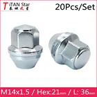 20 шт. M14 x 1,5 OEM OE, Заводские колесные диски, желудь, гайки, Шестигранник 21 мм для Ford F-150, Mustang EDGE, Lincoln MKX Navigator