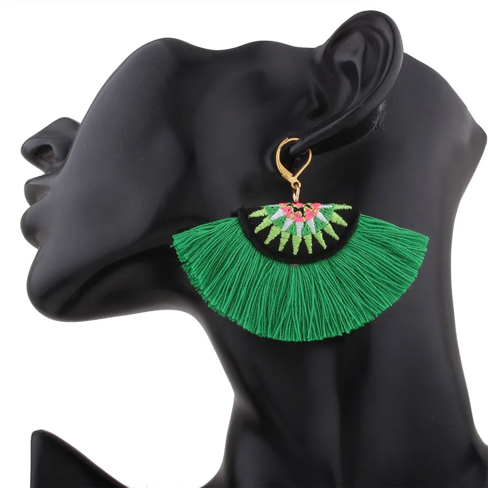 Boho кисточкой серьги ручной работы длинные красочные для женщин ювелирные