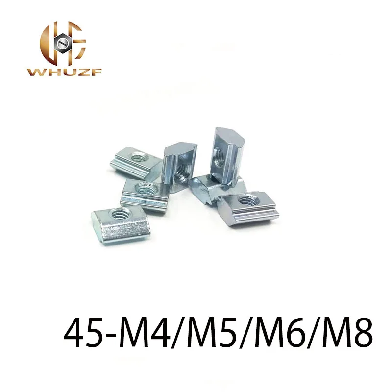 

20pcs/lot 45 series M4 M5 M6 m8 45-M8 45-M4 45-M5 45-M6 T sliding nut for 4545 aluminum profile slot 10